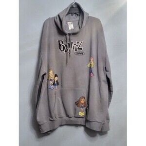 Bratz 2001 World Tour Embroidered Gray Hoodie 2XL